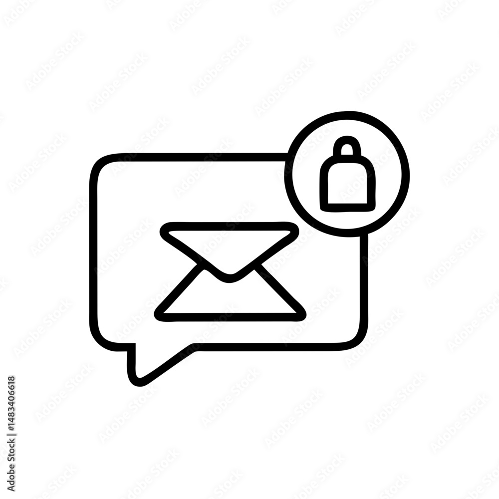Aufkleber message notification icon – alert and communication symbol