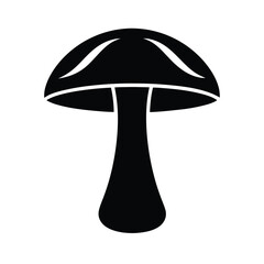 Black Fungus Icon Simple, Bold, Mushroom Illustration