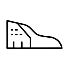 Modern Sloped Building Icon – Contemporary Architecture and Innovative Design Symbol