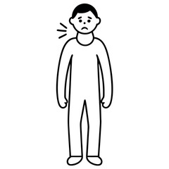 Flu Icon – Medical Line Art Showing Viral Infection Symptoms