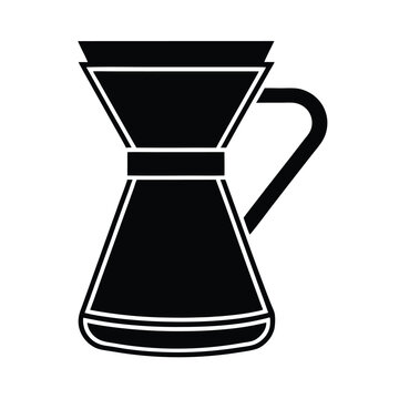 black coffee pour over brewer clip art preview