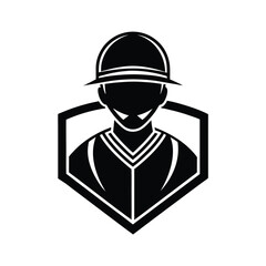 Baseball Player Icon Silhouette, Hat, Uniform, Badge, Sport