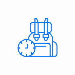 backpack and watch icon sign vector
