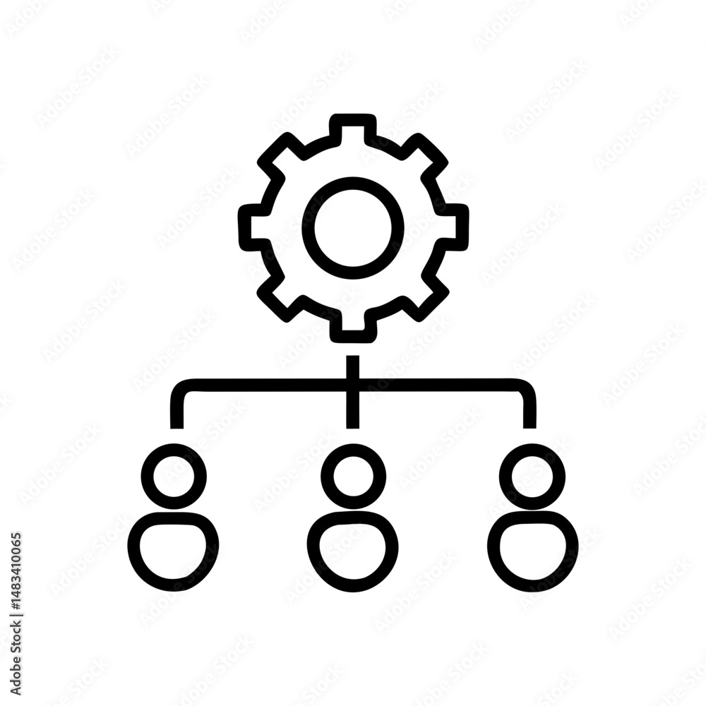 Aufkleber organization chart structure icon – business hierarchy and team management symbol