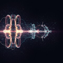 Abstract Futuristic Space Network Visualization
