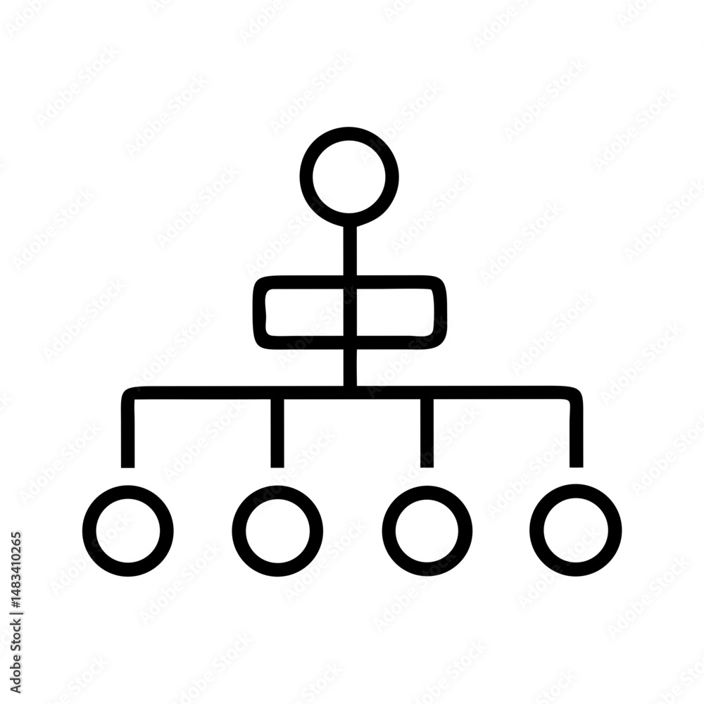 Aufkleber organization chart structure icon – business hierarchy and team management symbol