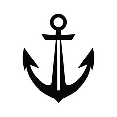 Black Anchor Icon Maritime, Nautical, Ship, Boat, Sea, Ocean, Symbol, Graphic, Design, Illustration