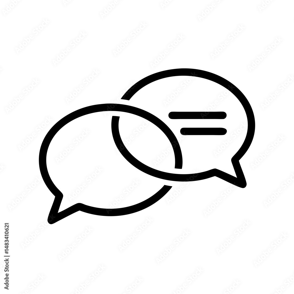 Poster overlapping chat bubbles icon – communication and messaging symbol