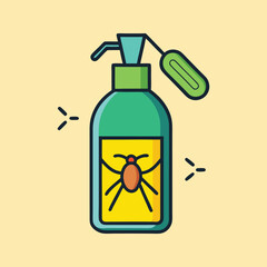 Insecticide Spray Bottle Illustration with a Simple and Clean Design Aesthetic
