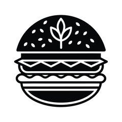 Vegan Burger Icon PlantBased Patty, Sesame Bun, Veggie Delight