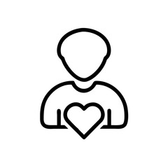 Fototapeta premium Person with Heart Icon – Individual Care, Empathy, and Compassion Concept