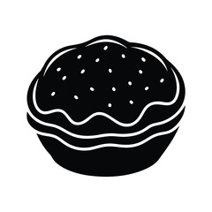Sweet Pastry Pie Black Silhouette Icon Graphic Design