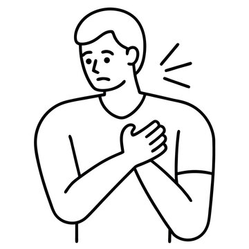Heart Attack Icon &ndash; Vector of Human Body Showing Heart Trouble