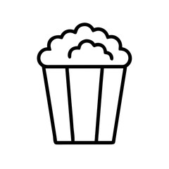 Popcorn Box Icon Representing Movie Snacks, Cinema Treats, and Entertainment Food