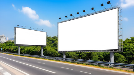 Fototapeta premium billboard blank for outdoor advertising poster or blank billboard for advertisement.