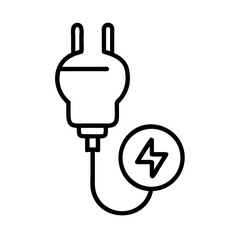 Power Plug Connection Icon Representing Electrical Link, Energy Supply, and Device Charging