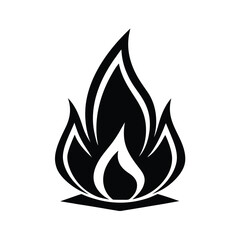 Abstract Black Flame Fire Icon Graphic Design Symbol
