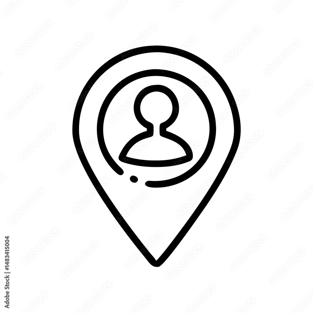 Poster Profile Pin Location Icon Representing User Position, Geolocation, and Personal Navigation