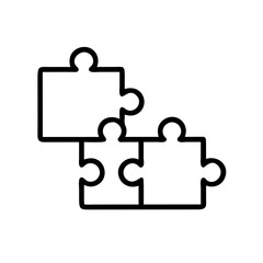 Obraz premium Puzzle Pieces Connection Icon Representing Collaboration, Problem Solving, and Teamwork
