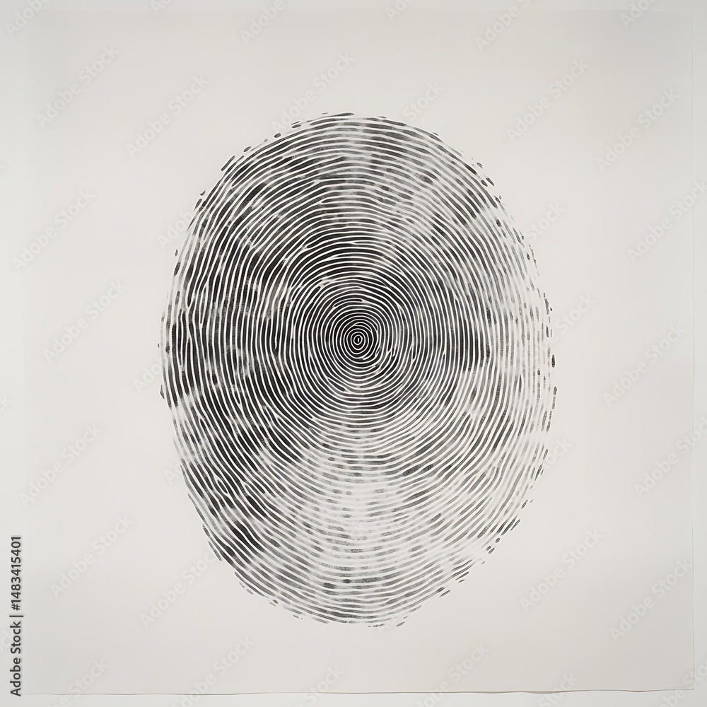 Poster abstract monochromatic spiral concentric pattern on white background - artistic illustration with re