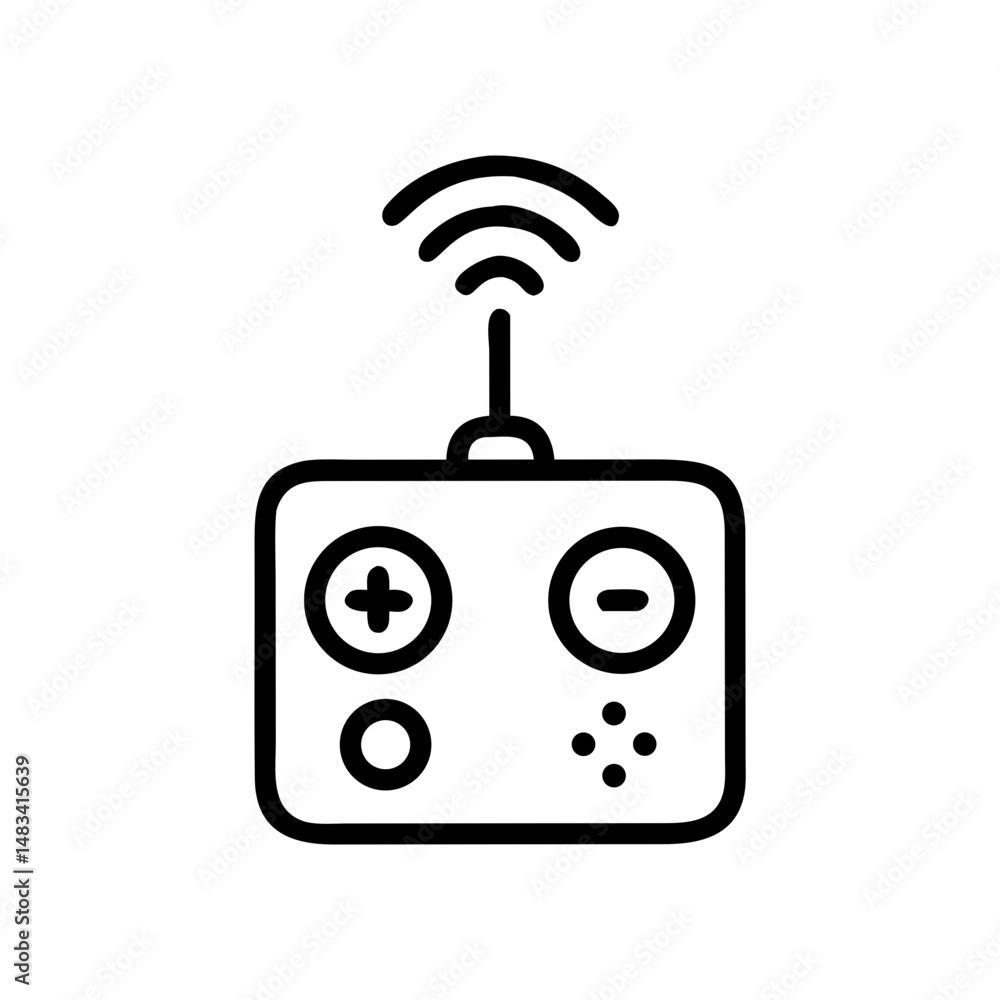 Aufkleber Remote Control Device Icon Representing Wireless Operation, Electronic Control, and Smart Device Interaction