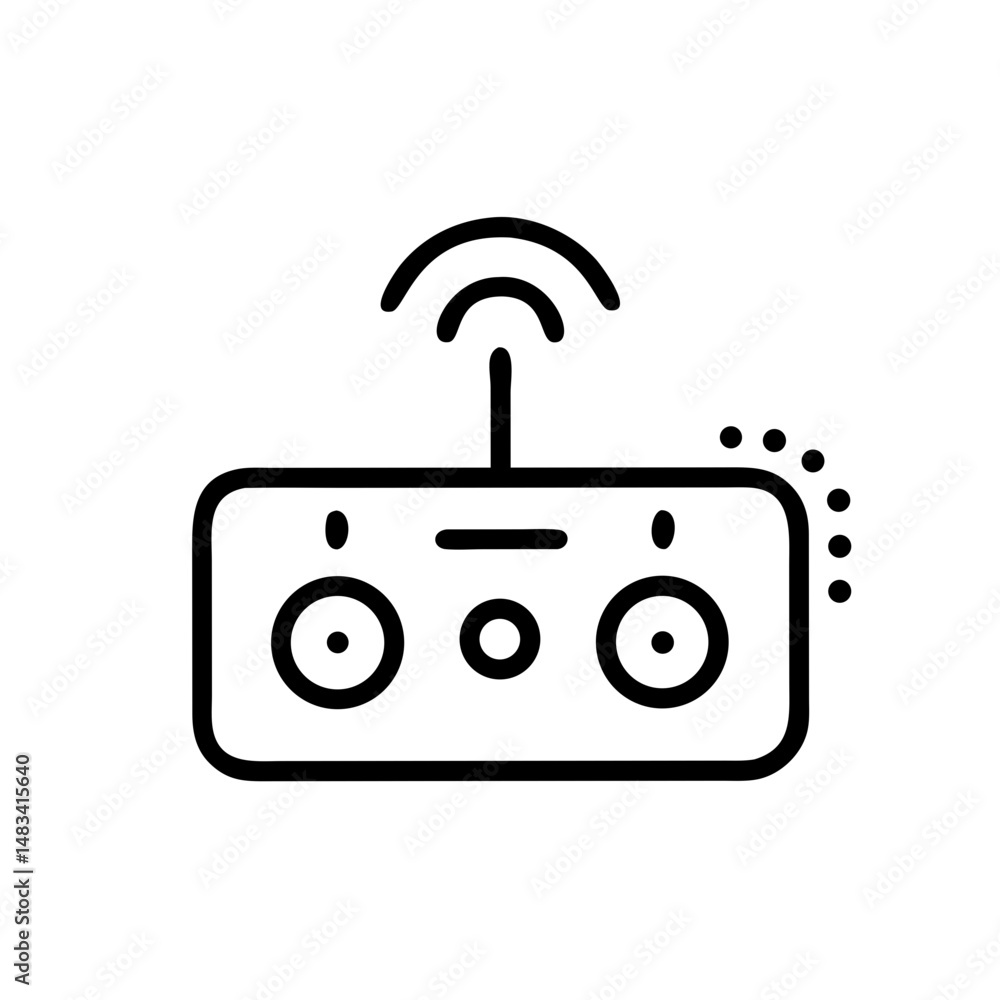 Aufkleber Remote Control Device Icon Representing Wireless Operation, Electronic Control, and Smart Device Interaction