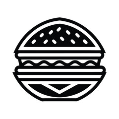 Delicious DoubleDecker Burger Icon Fast Food, Graphic Design