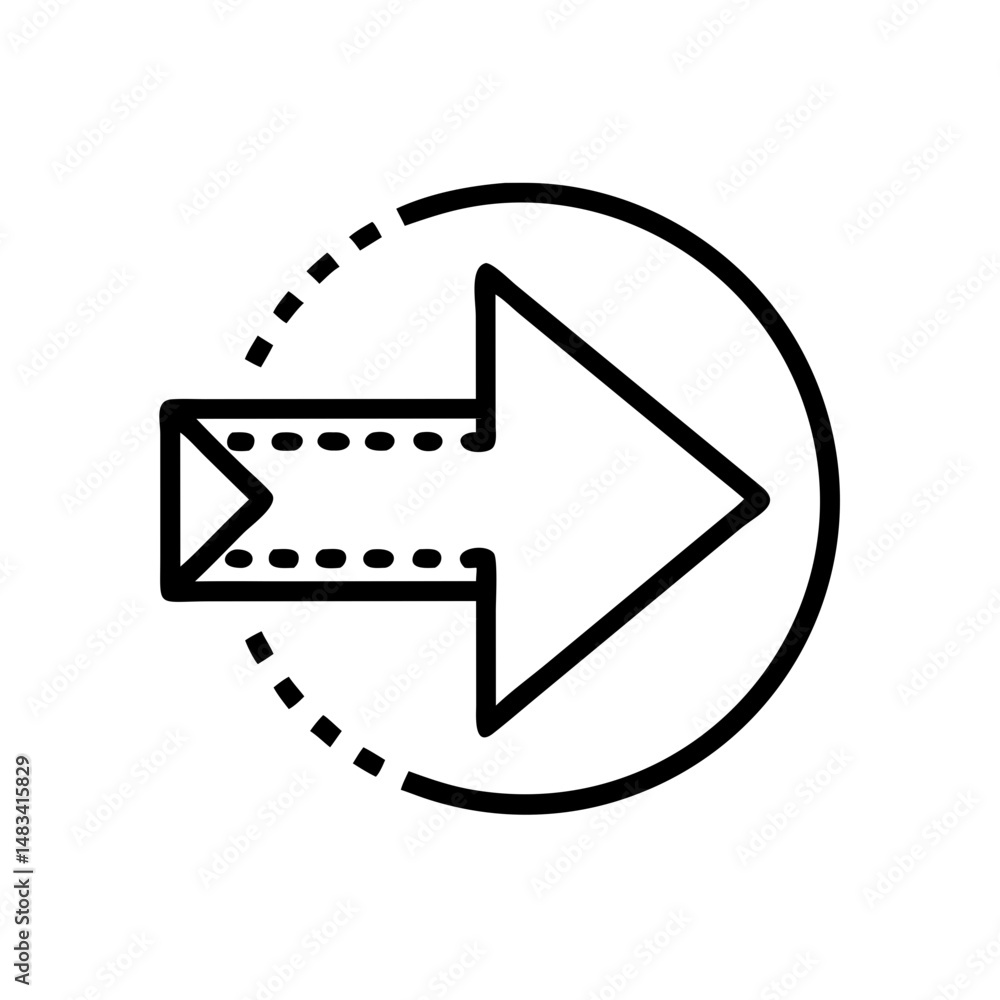 Poster Right Arrow for Navigation Direction Icon Representing Forward Movement, Travel Guidance, and Route Indication