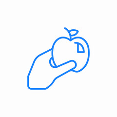 hand holding apple icon sign vector