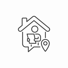 home location person working remote icon sign vector