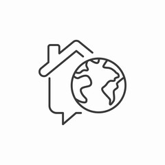 home globe connection job remote icon sign vector