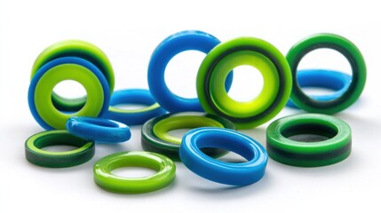 Fototapeta premium Assorted colorful circular rubber rings