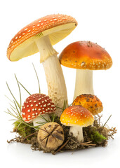 mushrooms on a white background
