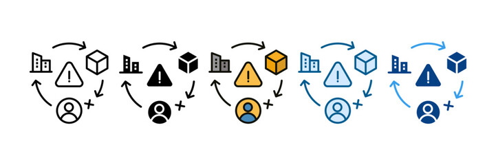 Operational Hazard Icon Set Multiple Style Collection