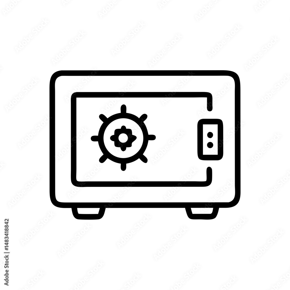 Poster Security Vault Icon Representing Safe Storage, Financial Protection, and Secure Access