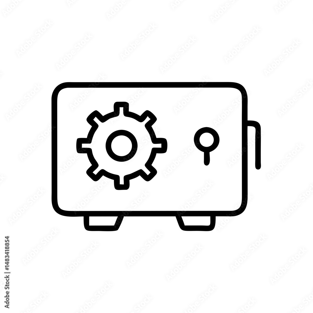 Poster Security Vault Icon Representing Safe Storage, Financial Protection, and Secure Access