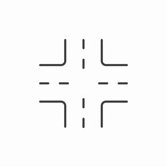intersection road crossing icon sign vector