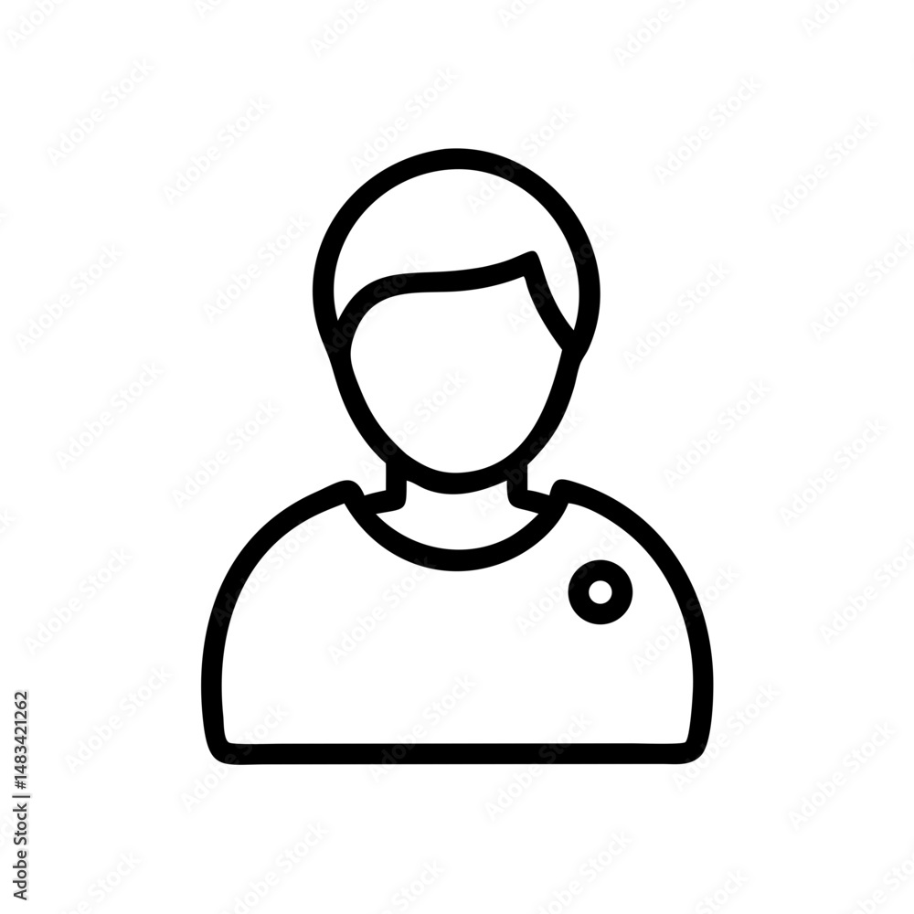Aufkleber single user profile icon representing personal account, identity, and individual user interface
