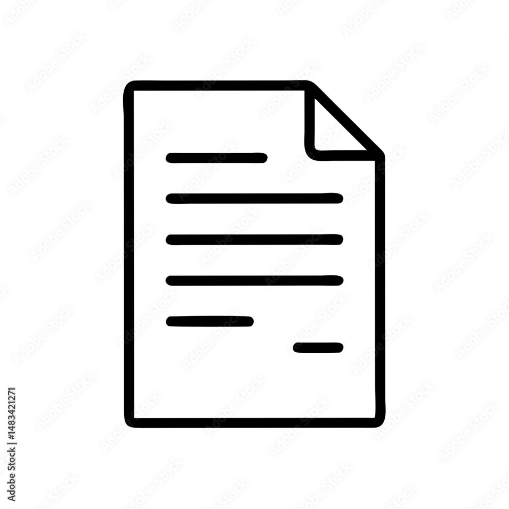 Poster single document file icon representing paperwork, digital file, and office documentation