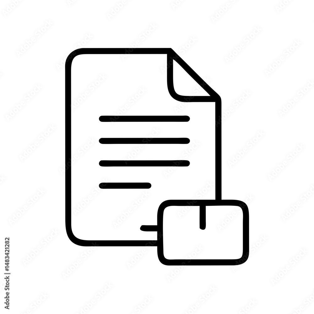 Poster single document file icon representing paperwork, digital file, and office documentation