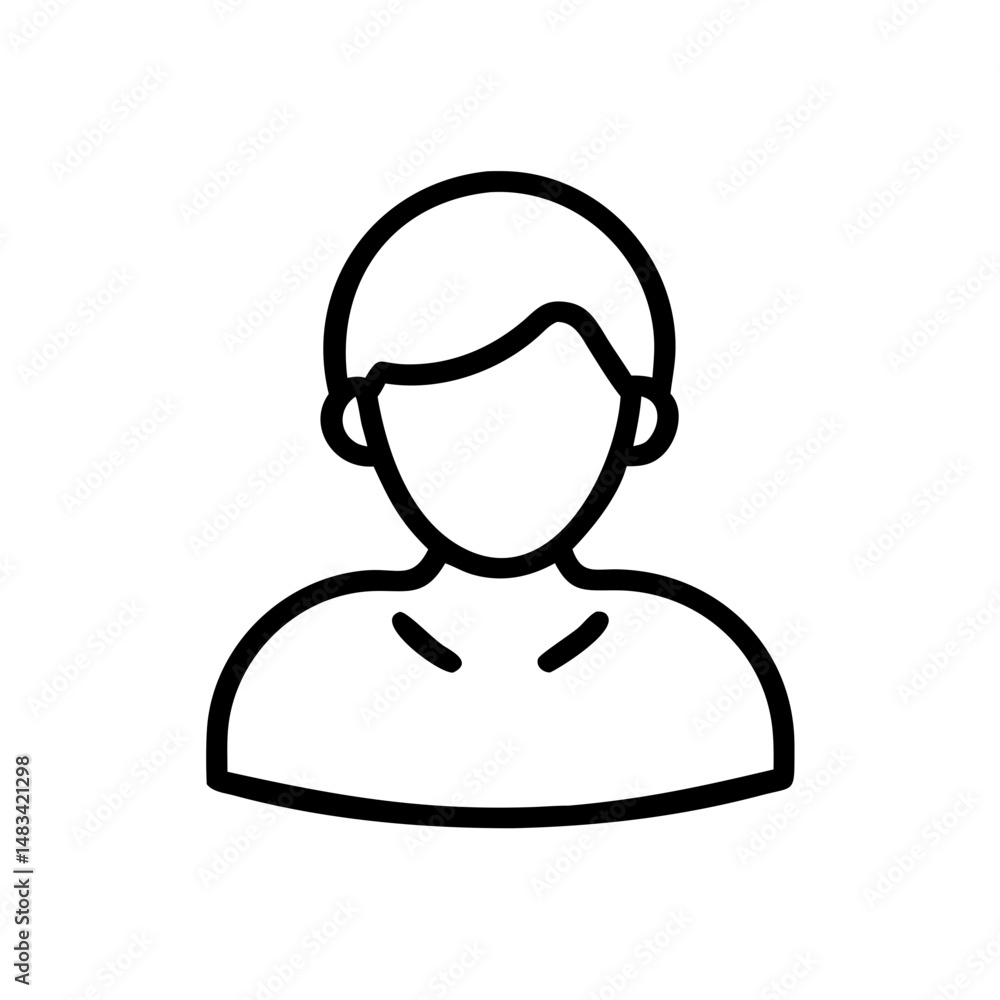 Poster single user profile icon representing personal account, identity, and individual user interface