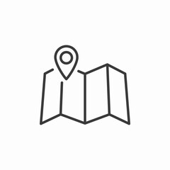 map with location icon sign vector