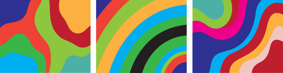 Vibrant Abstract Retro Waves Background