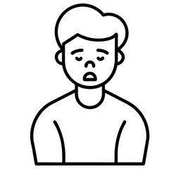 Allergy Icon – Clean Minimal Vector of Sneezing or Facial Itch