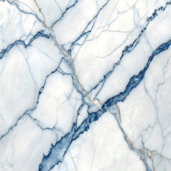 Fototapeta premium Fine detailed macro image of classic white marble with sharp blue-gray lines and glossy sheen