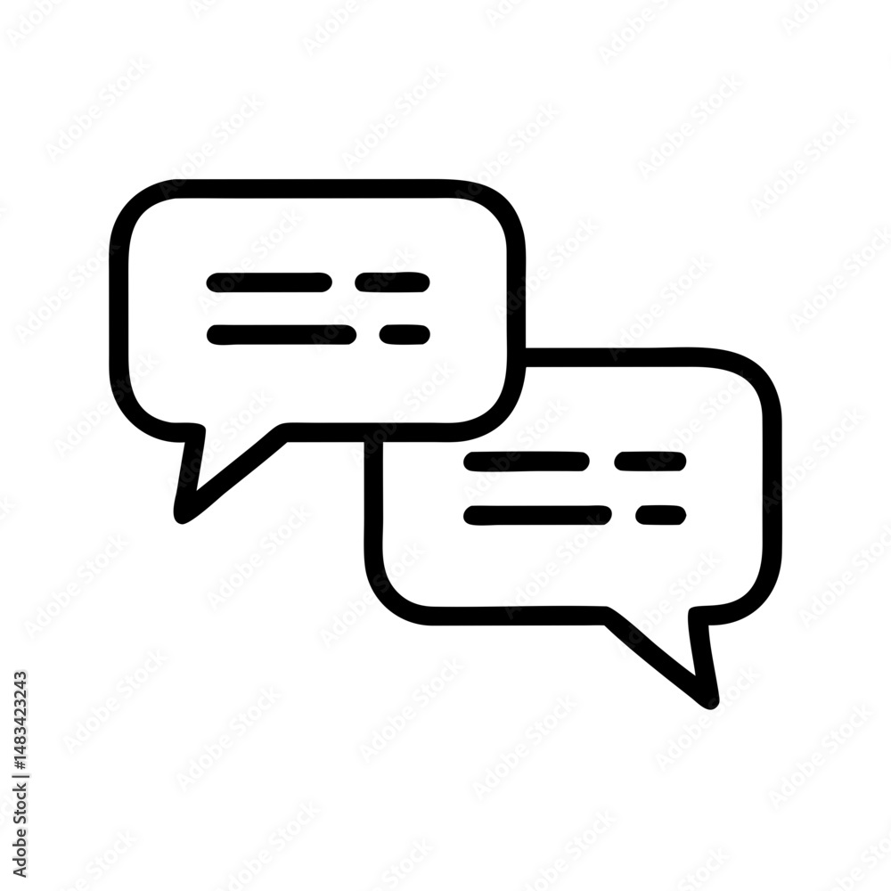 Poster speech bubbles communication icon representing messaging, dialogue, and social interaction