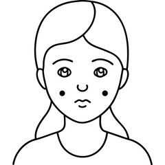 Allergy Icon – Facial Outline of Person with Allergy Symptoms