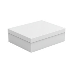 Fototapeta premium Simple white box with lid isolated on transparent background