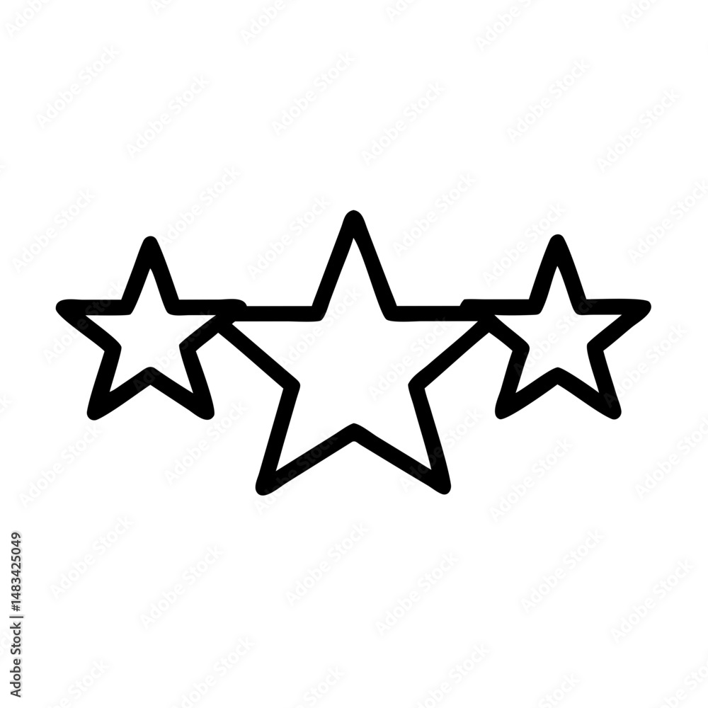 Poster star rating bar icon representing user review metrics, quality evaluation, and performance feedback 