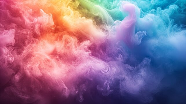 Vibrant colorful smoke formations in a dynamic display.